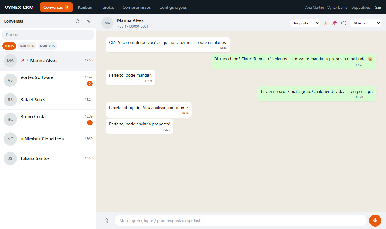 Prévia de CRM Multicanal
